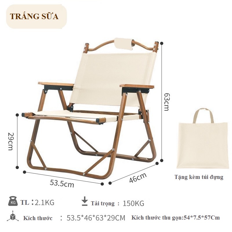 Ghế gấp gọn Xách Tay Kaki GH002