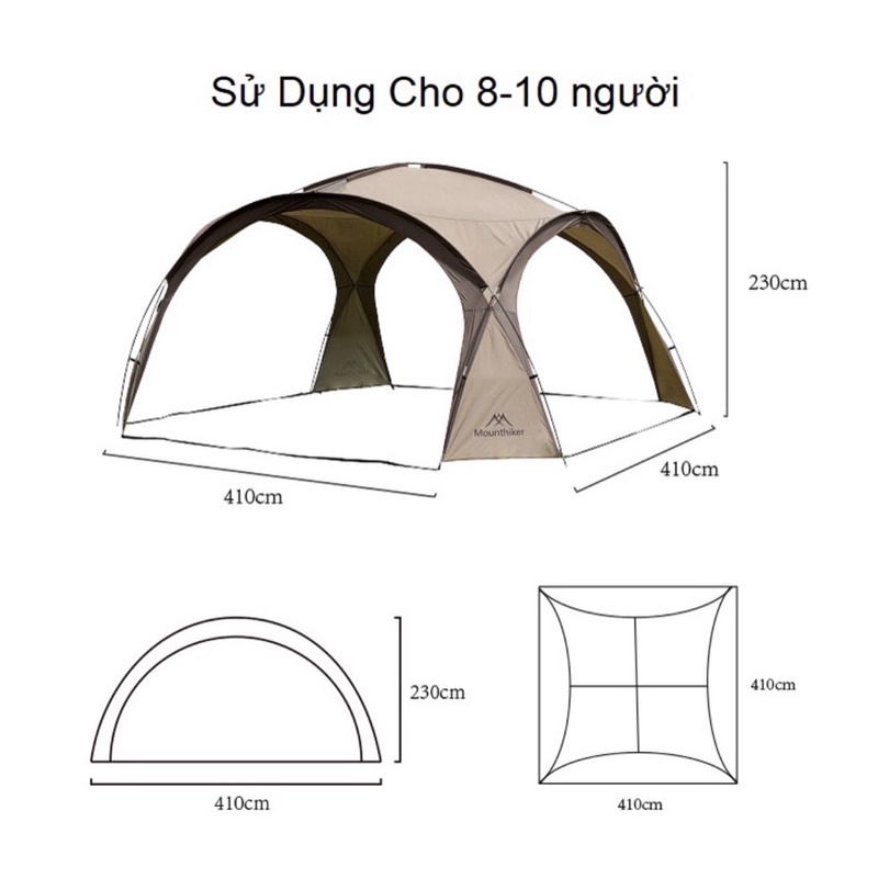 Lều cắm trại trung tâm Mountainhiker Dome Canopy