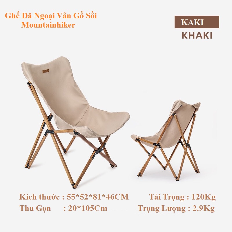 Ghế Dã Ngoại Vân Gỗ Xách Tay
