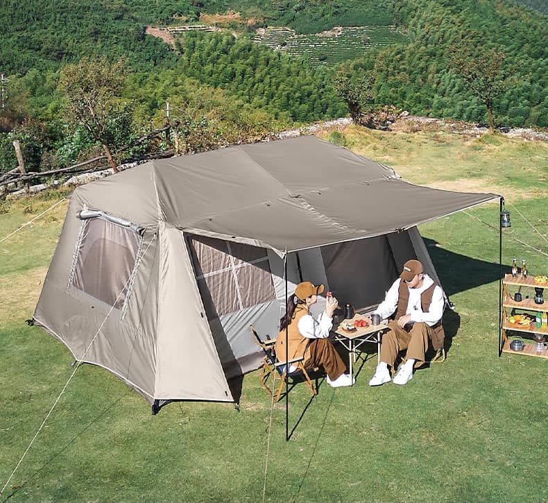 Lều Tự Bung Cắm Trại  2 phòng, Lều dã ngoại tự bung 6-8 người, Lều Glamping Chính hãng Mountain