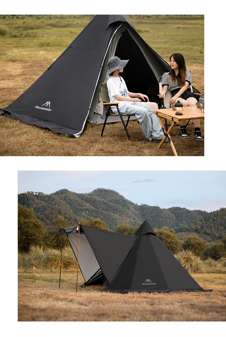 Lều kim tự tháp gấp gọn chính hãng Mountainhiker dùng 4-6 người, Tặng kèm thảm chống thấm
