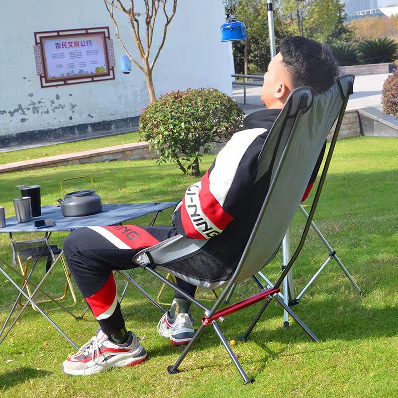 Ghế dã ngoại có tựa đầu Portable Folding Chair Màu Đen