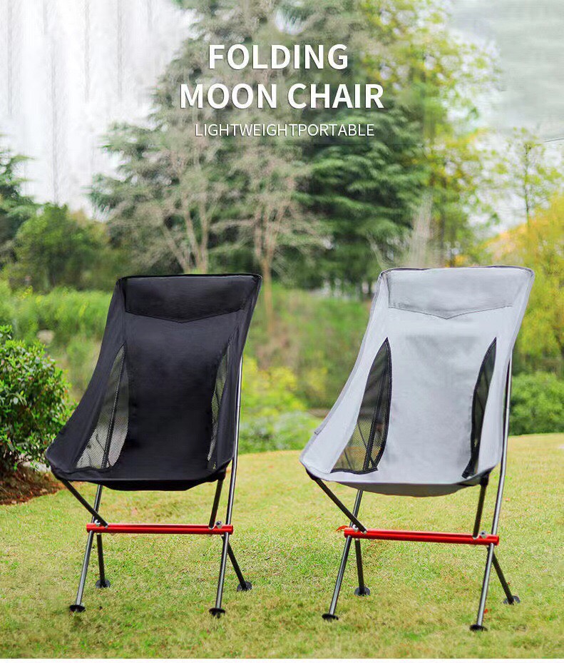 Ghế dã ngoại có tựa đầu Portable Folding Chair Màu Đen