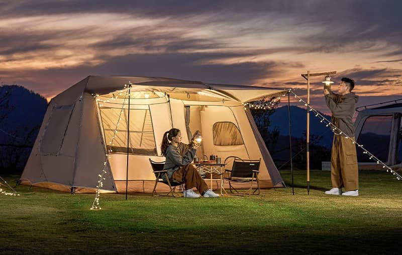 Lều Tự Bung Cắm Trại  2 phòng, Lều dã ngoại tự bung 6-8 người, Lều Glamping Chính hãng Mountain
