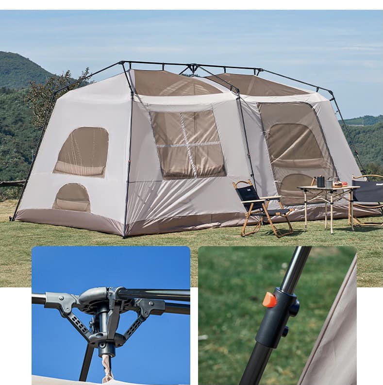 Lều Tự Bung Cắm Trại  2 phòng, Lều dã ngoại tự bung 6-8 người, Lều Glamping Chính hãng Mountain
