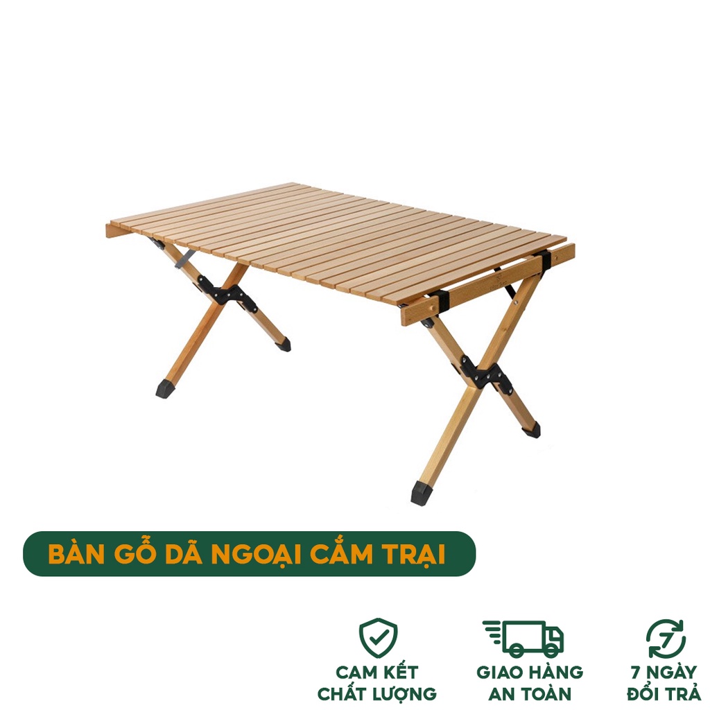 Bàn gỗ cắm trại dã ngoại gấp gọn cao cấp Chính Hãng Mountainhiker