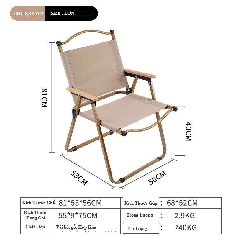Ghế Dã Ngoại Kermit size lớn GH024