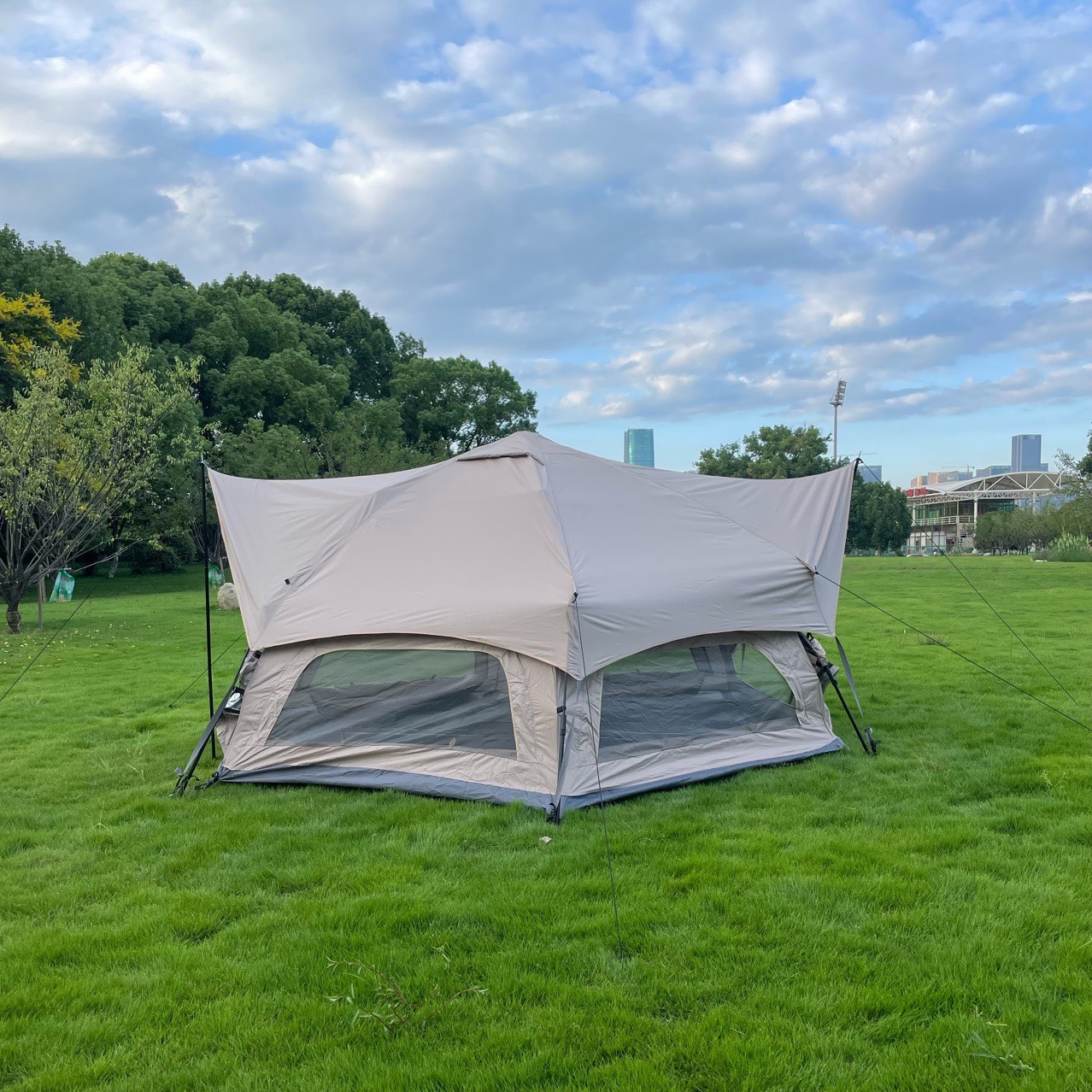 Lều Cắm Trại 4-6 người,Lều cắm trại lục giác tự bung ,Lều camping kiểu dáng lều nấm,Lều Dã Ngoại Tự Bung 4-6 người