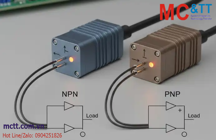 Hướng dẫn đấu nối đầu ra cảm biến NPN, PNP, NO và NC