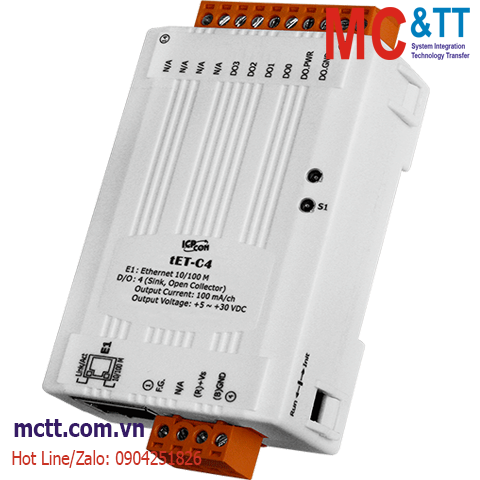 Module Ethernet Modbus TCP 4 kênh DO ICP DAS tET-C4 CR