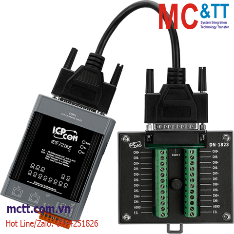 Module 2 cổng Ethernet Modbus TCP 10 kênh AI (Thermocouple) + 3 kênh DO ICP DAS ET-7219Z/S3 CR