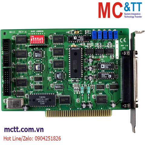 Card ISA 8 kênh AI 12 bits, 30 kS/s +1 kênh AO + 16 kênh DI/DO ICP DAS A-8111 CR