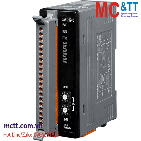 Module CANopen Slave 4 kênh AO ICP DAS CAN-2024C CR