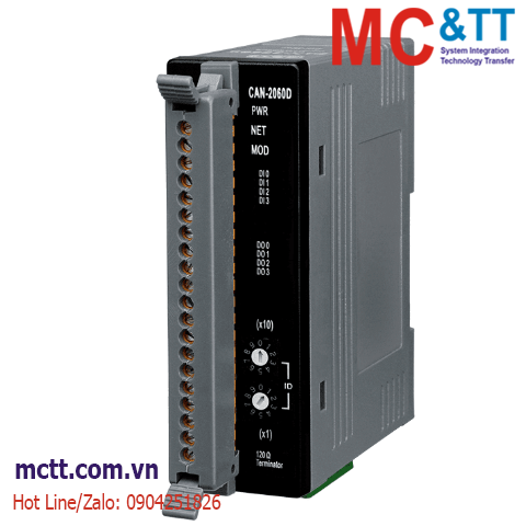 Module DeviceNet Slave 4 kênh đầu vào số + 4 kênh Relay ICP DAS CAN-2060D CR