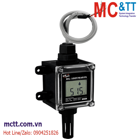 Module đo và hiển thị nhiệt độ + độ ẩm RS-485 Modbus RTU ICP DAS DL-100TM485S CR