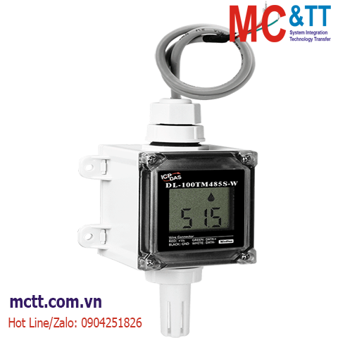Module đo và hiển thị nhiệt độ + độ ẩm RS-485 Modbus RTU ICP DAS DL-100TM485S-W CR