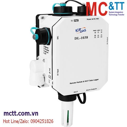 Module Data Logger đo độ bụi PM1/2.5/10 + đo  CO + CO2 + TVOC+ nhiệt độ + độ ẩm RS-485/Ethernet Modbus RTU/TCP & MQTT ICP DAS DL-1038 CR