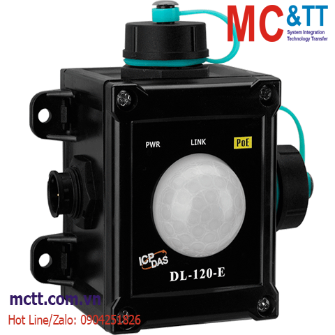Module đo và hiển thị nhiệt độ + độ ẩm + đo cường độ sáng Lux RS-485/Ethernet Modbus RTU/TCP & MQTT ICP DAS DL-120-E CR