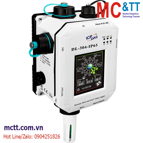 Module Data Logger đo HCHO + TVOC+ nhiệt độ + độ ẩm RS-485/Ethernet Modbus RTU/TCP & MQTT ICP DAS DL-304-IP65 CR