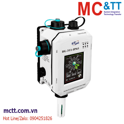 Module Data Logger đo CO+ nhiệt độ + độ ẩm + Áp suất RS-485/Ethernet Modbus RTU/TCP & MQTT ICP DAS DL-311-IP65 CR