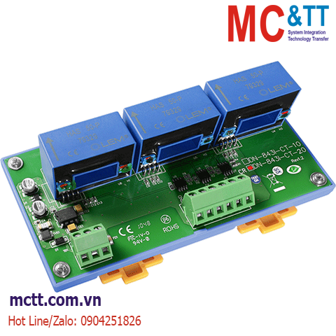 Bộ chuyển đổi 3 kênh đầu vào đo dòng 20A sang tương tự ICP DAS DN-843I-CT-20 CR
