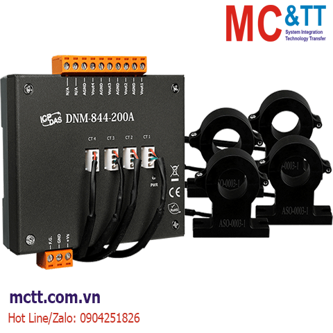 Bộ chuyển đổi 4 kênh đầu vào đo dòng 200A sang tương tự ICP DAS DNM-844-200A CR