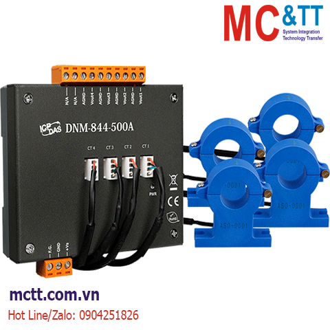 Bộ chuyển đổi 4 kênh đầu vào đo dòng 500A sang tương tự ICP DAS DNM-844-500A CR
