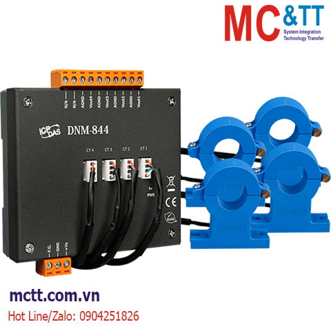 Bộ chuyển đổi 4 kênh đầu vào đo dòng 50A sang tương tự ICP DAS DNM-844-50A CR