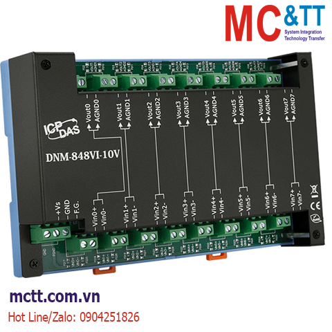 Bộ chuyển đổi 8 kênh đầu vào điện áp 10V sang tương tự ICP DAS DNM-848VI-10V CR