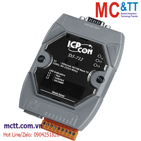 Bộ chuyển đổi 1 cổng RS-232 sang Ethernet ICP DAS DS-712 CR