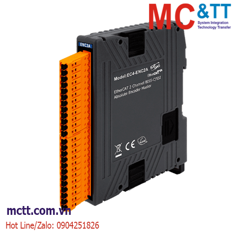 Module EtherCAT 2 kênh đầu vào Encode tuyệt đối BISS-C/SSI ICP DAS EC4-ENC2A CR