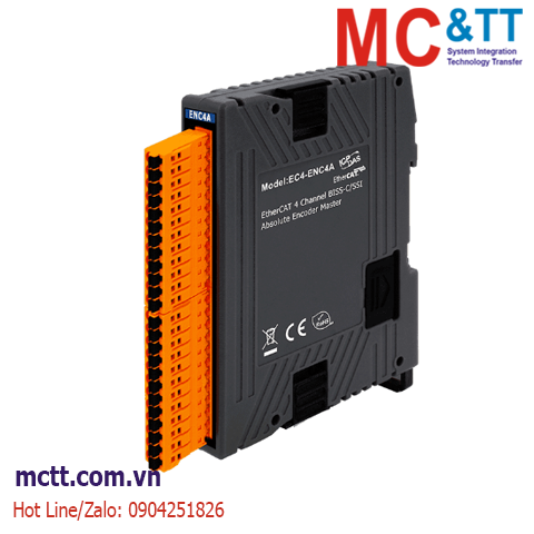 Module EtherCAT 4 kênh đầu vào Encode tuyệt đối BISS-C/SSI ICP DAS EC4-ENC4A CR
