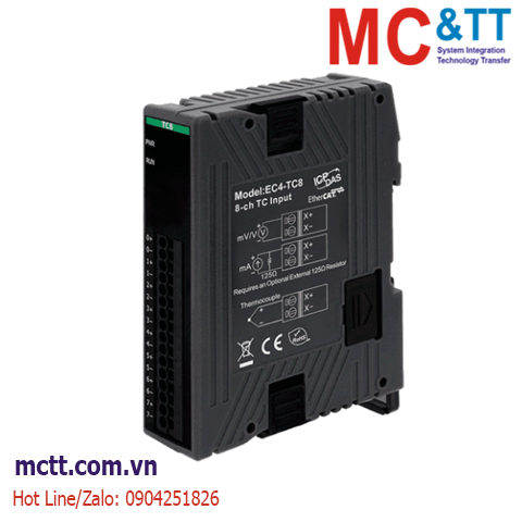 Module EtherCAT 8 kênh đầu vào cặp nhiệt điện ICP DAS EC4-TC8 CR