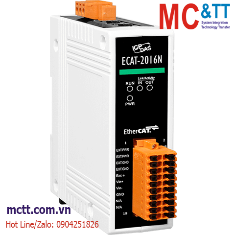 Module EtherCAT Slave 1 kênh đầu vào biến dạng (Strain Gauge, Load Cell) ICP DAS ECAT-2016N CR