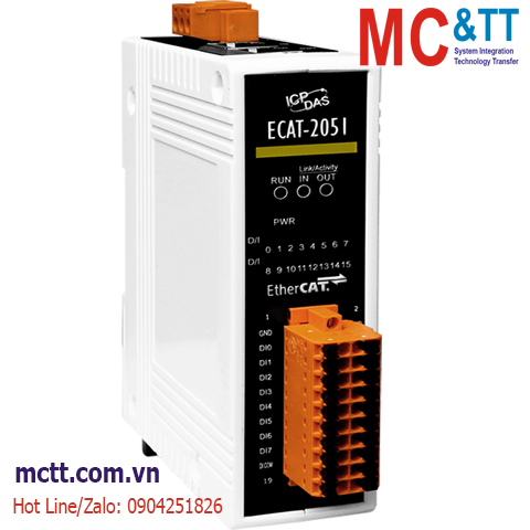 Module EtherCAT Slave 16 kênh đầu vào số DI ICP DAS ECAT-2051 CR