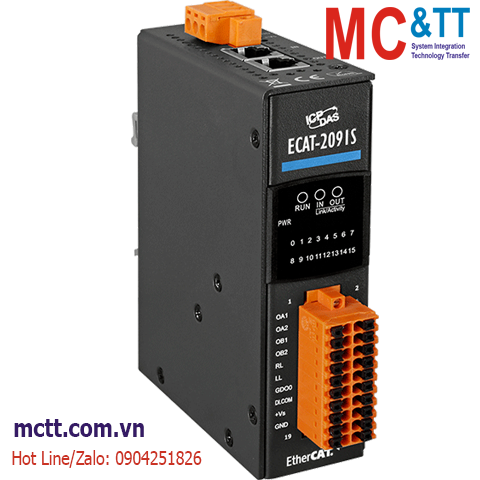 Module EtherCAT Slave điều khiển 1 trục động cơ bước ICP DAS ECAT-2091S CR