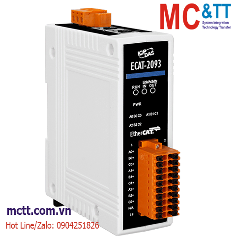 Module EtherCAT Slave 3 kênh đầu vào bộ đếm Encoder ICP DAS ECAT-2093 CR
