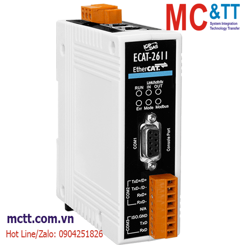 Bộ chuyển đổi EtherCAT Slave sang Modbus RTU Slave ICP DAS ECAT-2611 CR