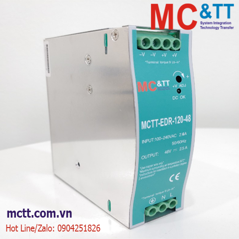 Bộ đổi nguồn Din-Rail MCTT-EDR-120-12 120W, 12VDC, 10A