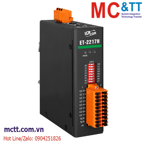 Module 2 cổng Ethernet Modbus TCP & MQTT 8 kênh AI ICP DAS ET-2217H CR