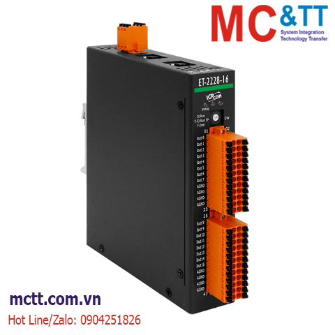 Module 2 cổng Ethernet Modbus TCP & MQTT 16 kênh AO ICP DAS ET-2228-16 CR