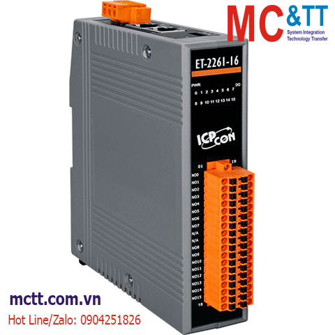Module 2 cổng Ethernet Modbus TCP & MQTT 16 kênh Power Relay ICP DAS ET-2261-16 CR