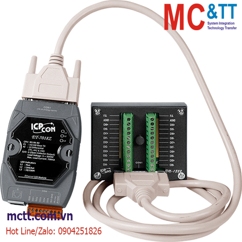 Module Ethernet Modbus TCP 10 kênh AI Thermocouple + 6 kênh DO ICP DAS ET-7018Z/S2 CR