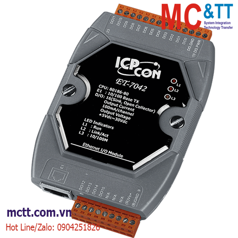 Module Ethernet Modbus TCP 16 kênh đầu ra số DO ICP DAS ET-7042 CR