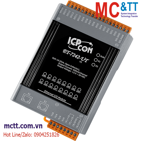 Module 2 cổng Ethernet Modbus TCP 16 kênh đầu ra số DO ICP DAS ET-7242-UT CR