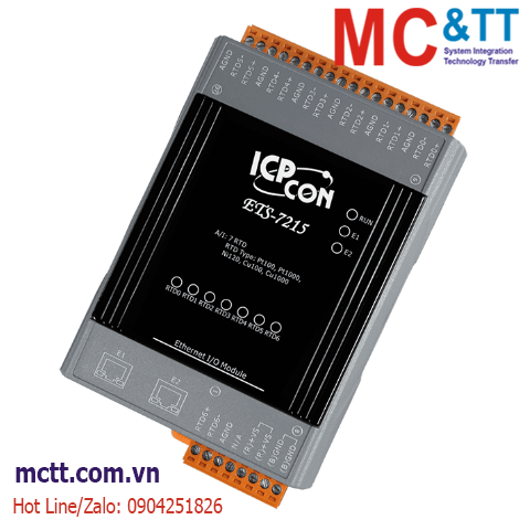 Module Ethernet Web Server + Modbus TCP 7 kênh nhiệt độ RTD ICP DAS ETS-7215 CR