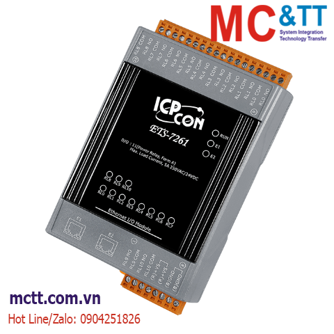 Module Ethernet Web Server + Modbus TCP 11 kênh Relay ICP DAS ETS-7261 CR