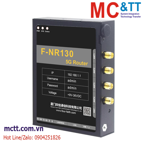 Router công nghiệp 5G 1 cổng WAN/LAN + 1 cổng LAN + Wi-Fi Four-Faith F-NR130