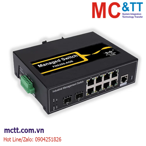 Switch công nghiệp quản lý 8 cổng Gigabit Ethernet + 2 cổng Gigabit SFP Four-Faith FNS200-AGB