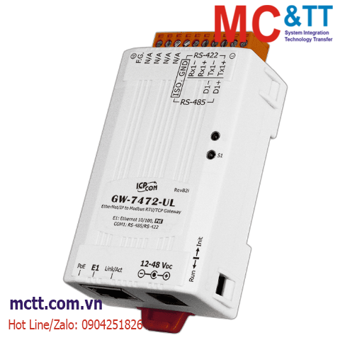 Bộ chuyển đổi EtherNet/IP sang Modbus RTU/TCP ICP DAS GW-7472-UL CR